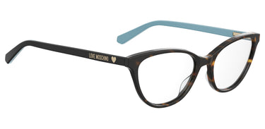 Premium Women Moschino Love Model Eyeglasses: MOL545 - Havana Azure(2)- SpecSMART Eye Clinic (Diagonal View)